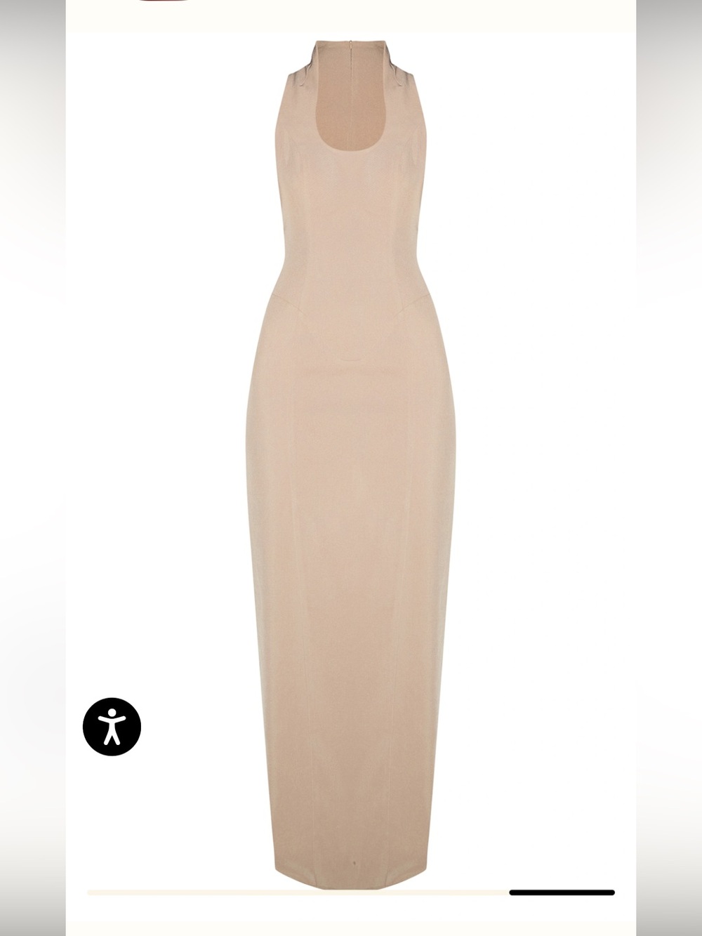 NWT Pretty little thing tan greyMUSHROOM color SCOOP NECK MAXI DRESS SIZE 2 - Picture 4 of 8